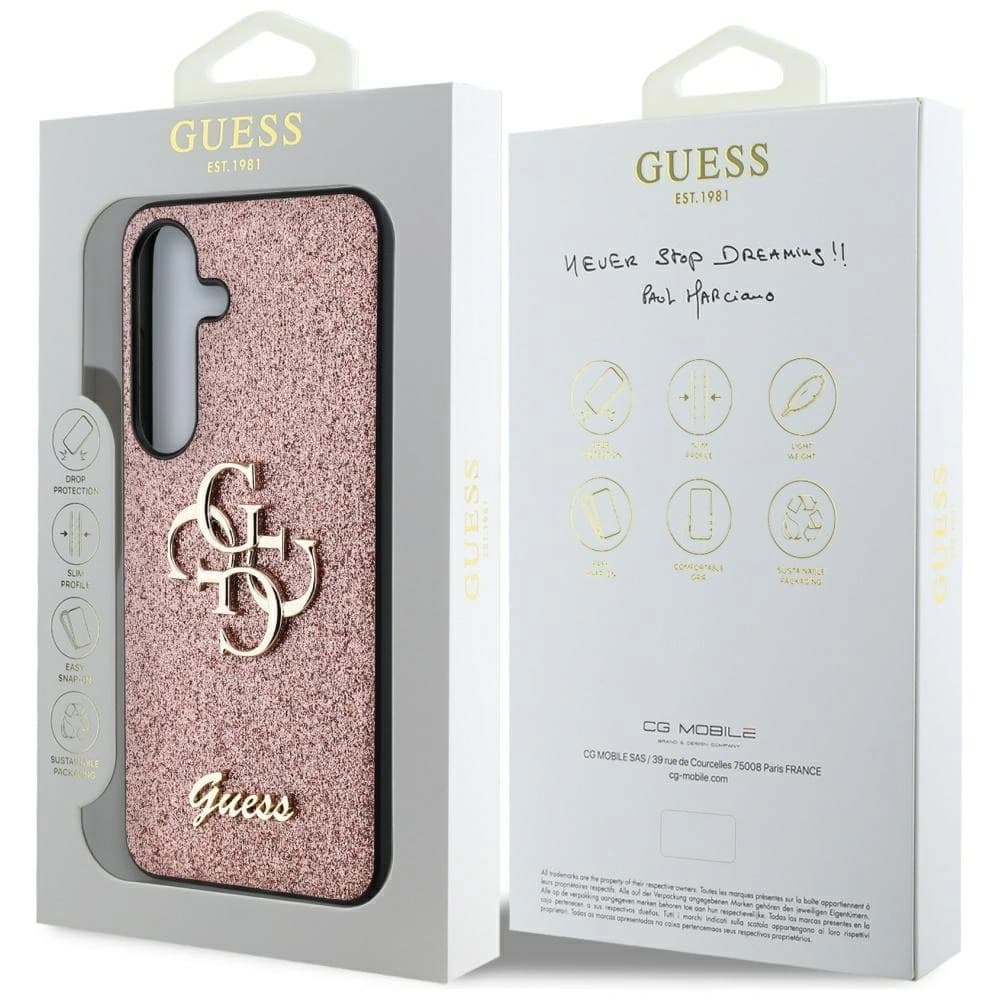 Guess Fixierter Glitter Big 4G Metalllogo Samsung Galaxy S25 pink - 8