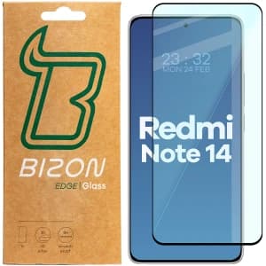 Zesílené sklo Bizon Glass Edge 2 pro Xiaomi Redmi Note 14 4G / 5G černý rámeček