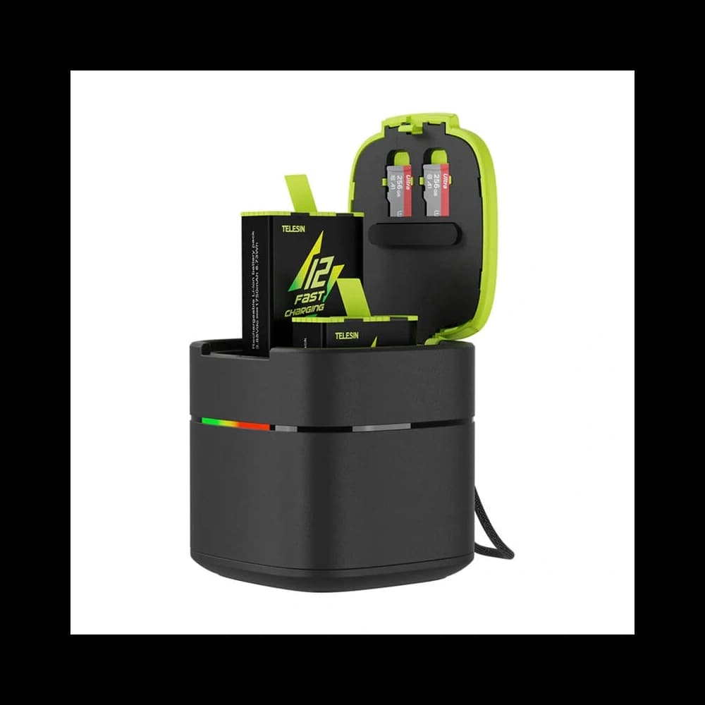 TELESIN Box Dual-Channel-Ladegerät für GoPro Hero 12 / 11 / 10 / 9 (schnelles Laden) - 2