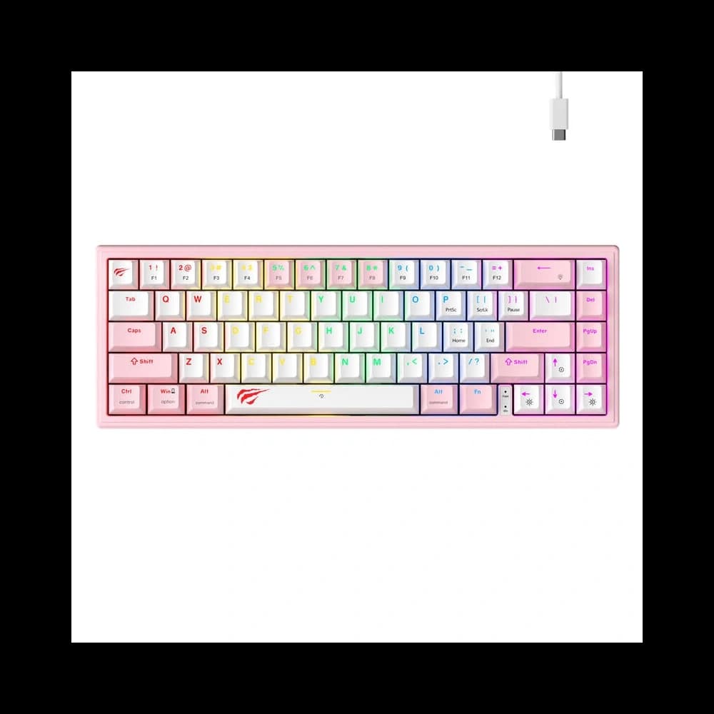 HAVIT KB874L RGB Mechanische Gaming-Tastatur (rosa und weiß) - 1