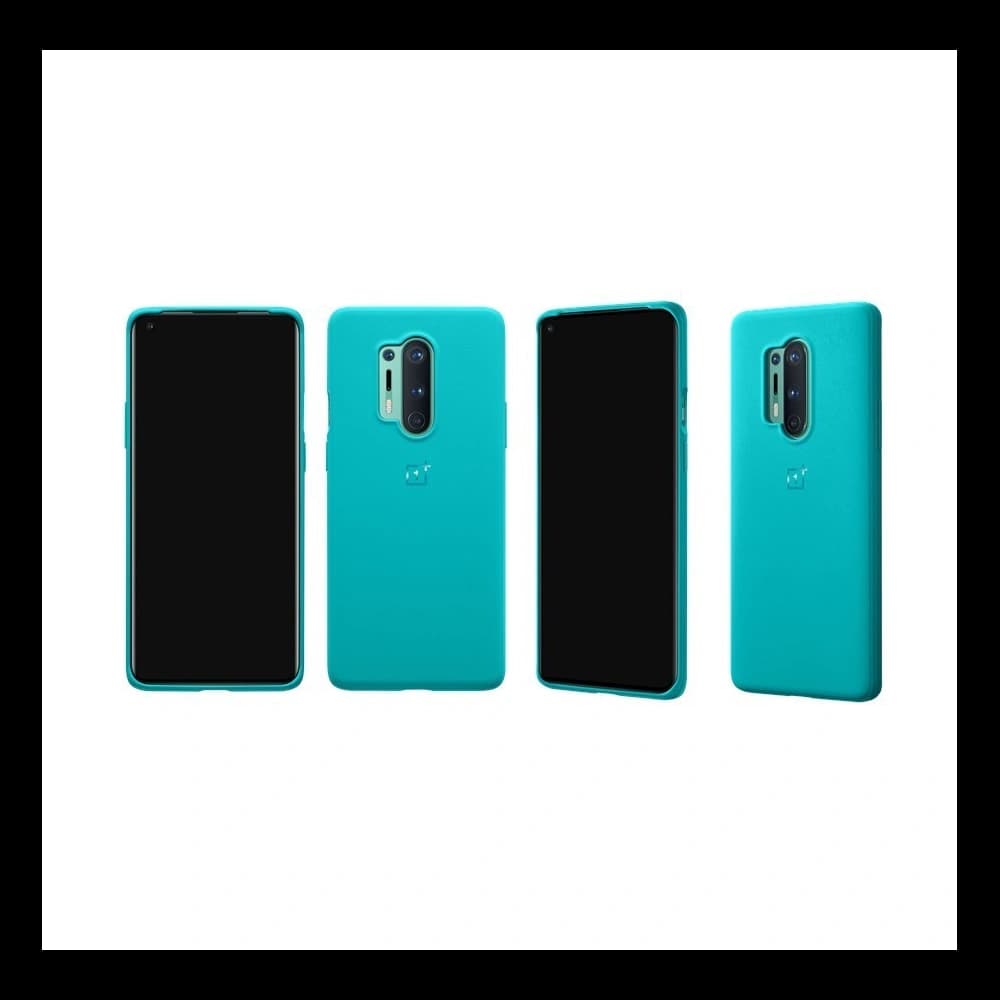Husa OnePlus 8 Pro Sandstone Bumper Case Cyan. - 5