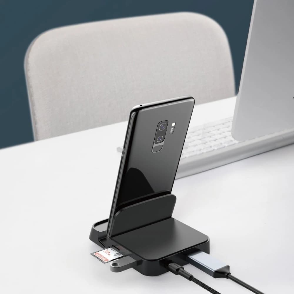 Statie de docare, HUB USB-C Baseus Mate Docking pentru smartphone-uri Huawei și Samsung, 15W (neagră) - 6