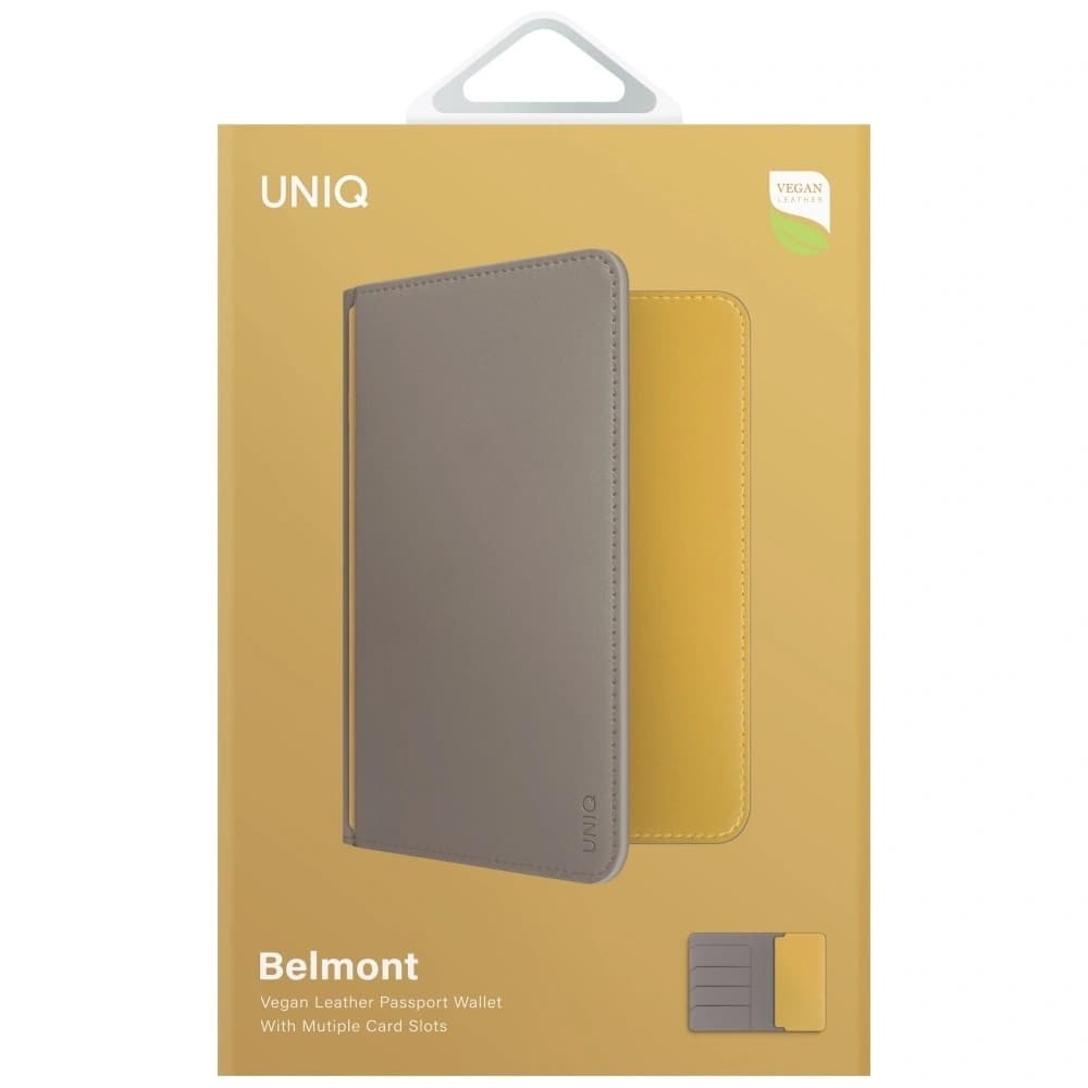 Etui na pasaport UNIQ Belmont s RFID blokací šedo-žluté - 6
