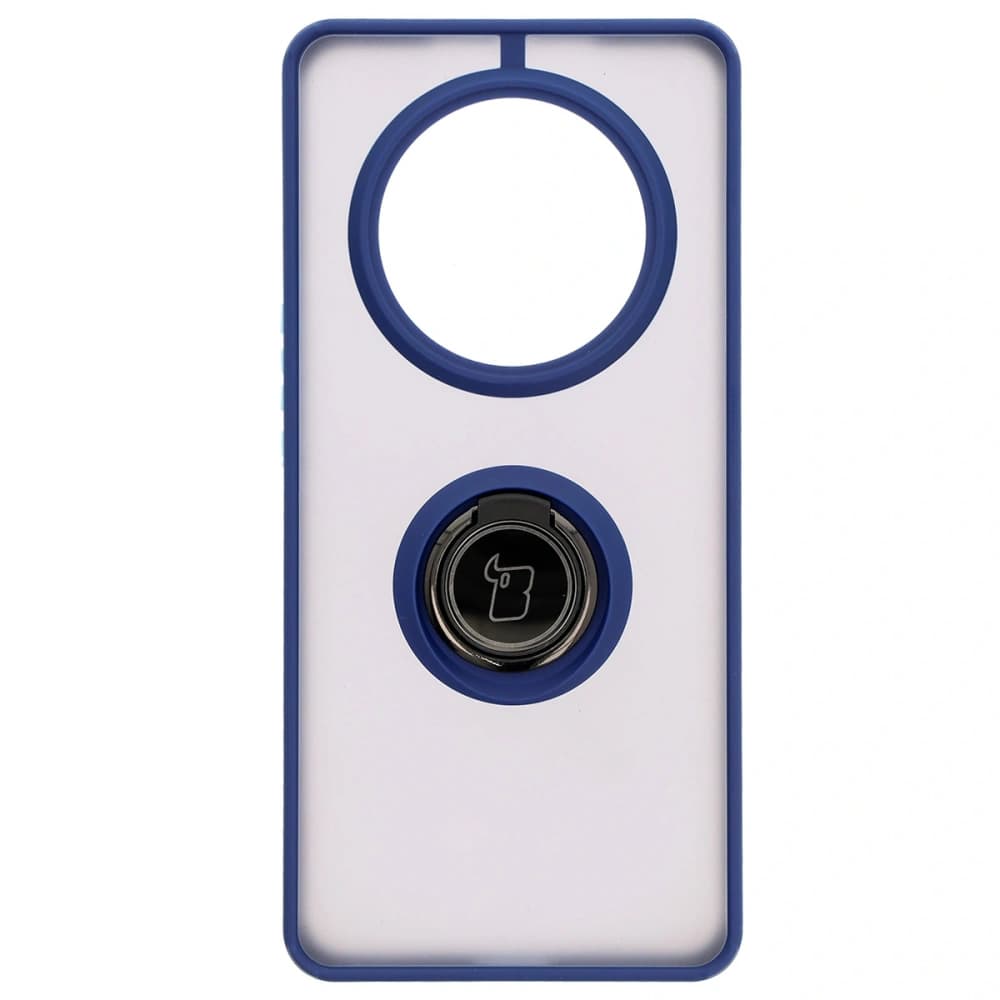 Bizon Case Hybrid Ring Honor Magic7 Lite füstös színben, sötétkék kerettel. - 2
