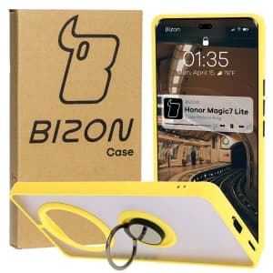 Bizon Case Hybrid Ring Honor Magic7 Lite füstös sárga kerettel