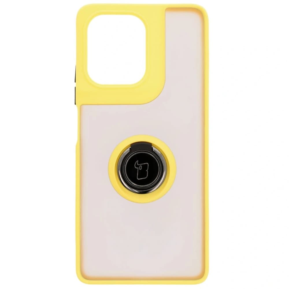 Bizon Case Hybrid Ring Motorola Moto G75 5G rauchig mit einem gelben Rahmen - 2