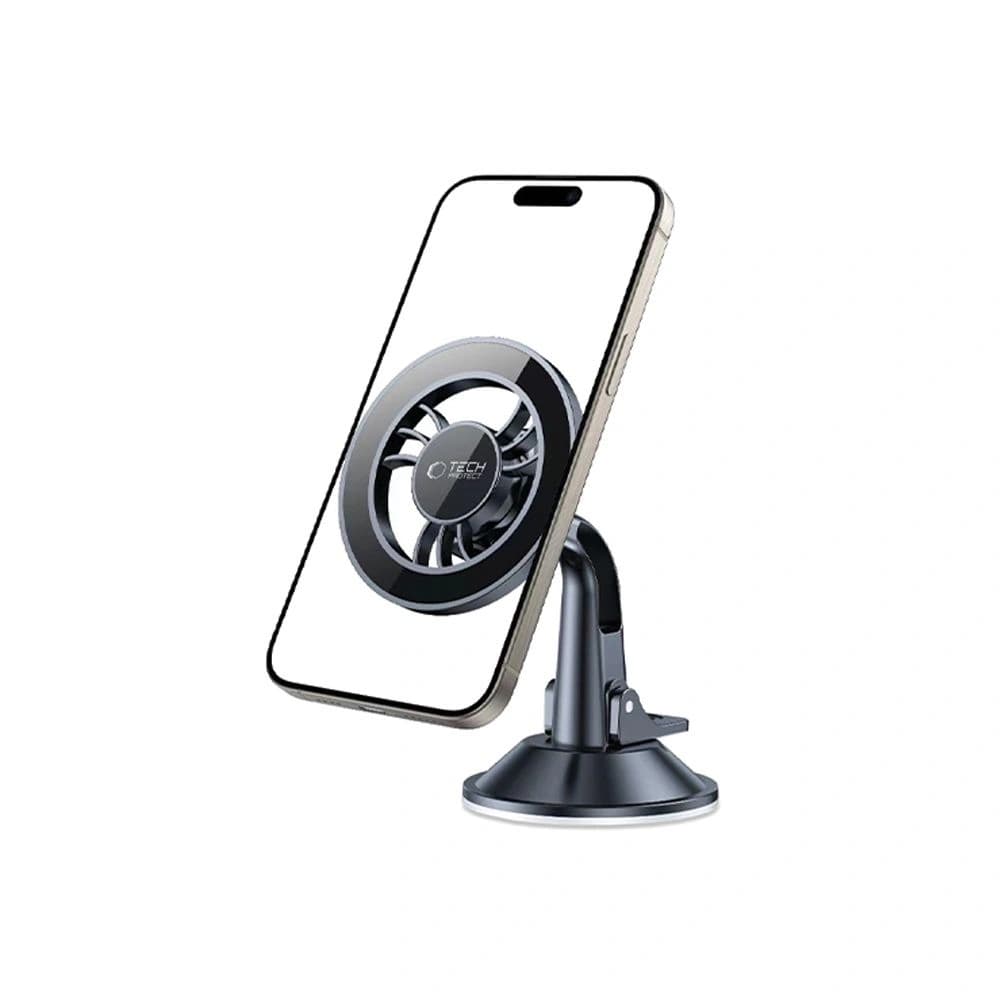 Magnetický držák na telefonu do auta na palubní desku / sklo Tech-Protect N56 Magnetic MagSafe Dashboard Shrt Car Mount Black - 2