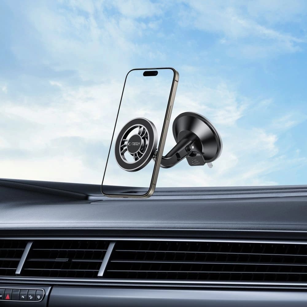 Magnetický držák na telefonu do auta na palubní desku / sklo Tech-Protect N56 Magnetic MagSafe Dashboard Shrt Car Mount Black - 7