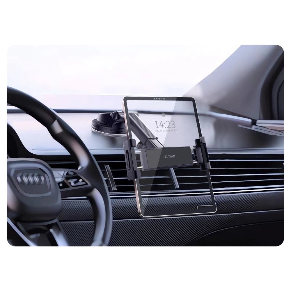 Uchwyt automobilový na palubní desku / sklo / do mřížky pro tablet Tech-Protect V4 Univerzální držák na tablet na čelní sklo a palubní desku černý - 4