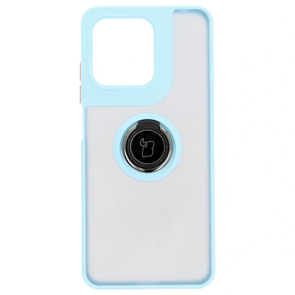 Bizon Case Hybrid Ring Motorola Moto G15 / G15 Power smoky with a light blue frame - 2
