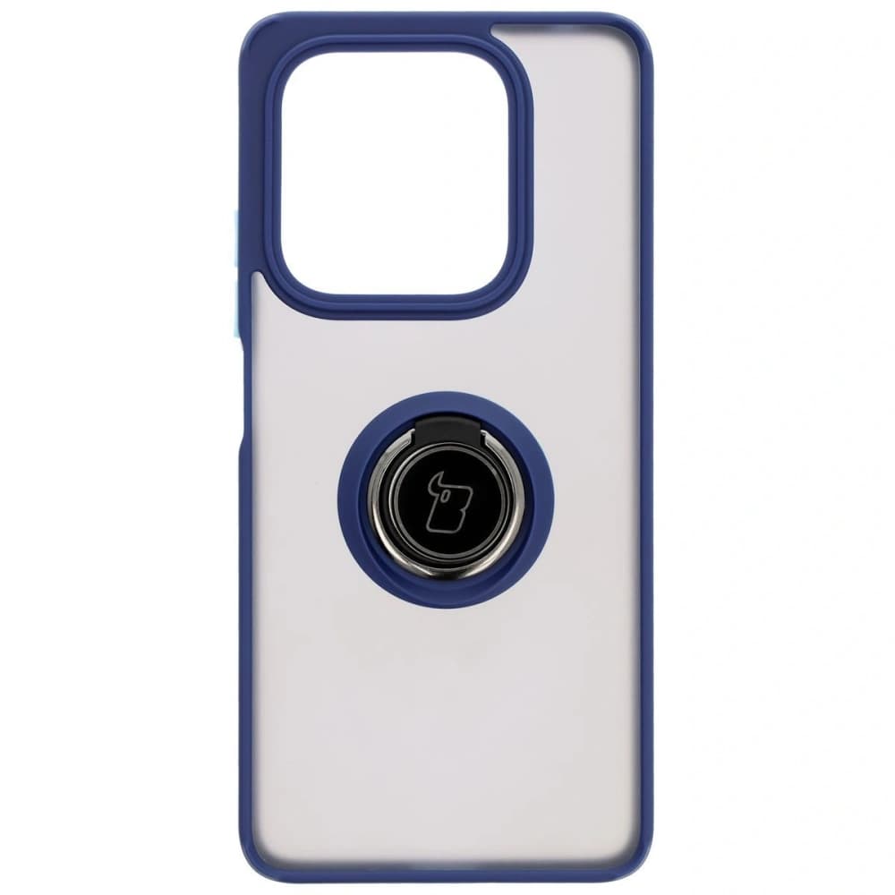 Bizon Case Hybrid Ring Xiaomi Redmi Note 14 5G smoky with a dark blue frame - 2
