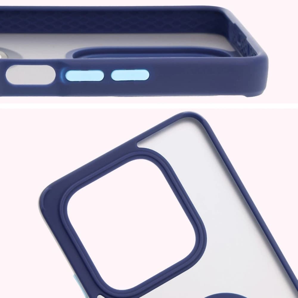 Bizon Case Hybrid Ring Xiaomi Redmi Note 14 5G smoky with a dark blue frame - 3