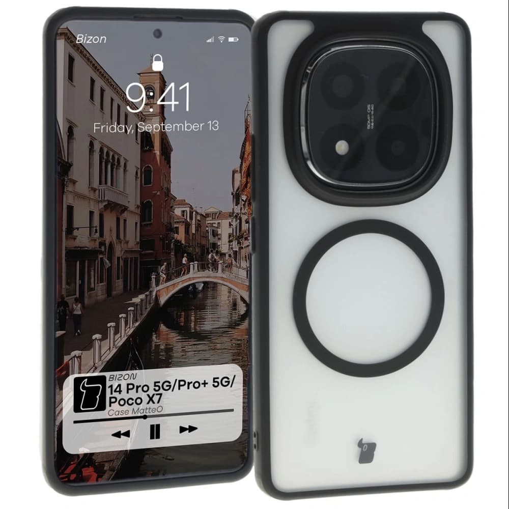 Bizon Case MatteO Magnetic Xiaomi Redmi Note 14 Pro 5G / 14 Pro Plus 5G / Poco X7 translucent with black frame - 1