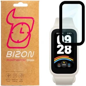 Bizon Glass Watch Edge Hybrid Xiaomi Smart Band 9 Aktiv / Redmi Smart Band 3 schwarz