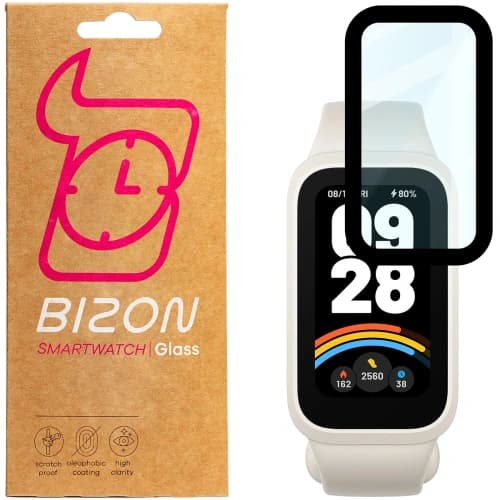 Bizon Glass Watch Edge Hybrid Xiaomi Smart Band 9 Aktiv / Redmi Smart Band 3 schwarz