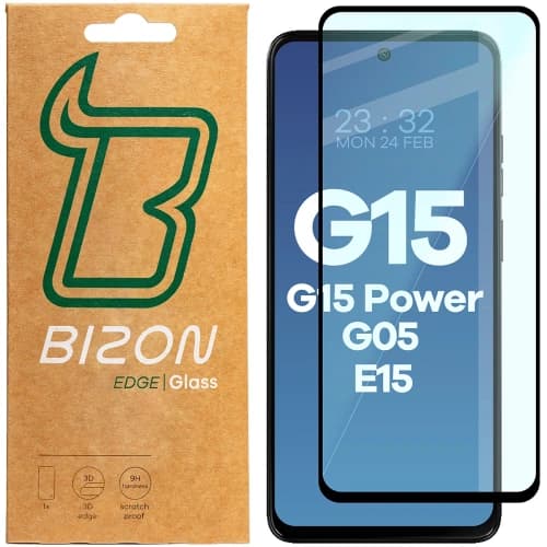 Sklo tvrzené Bizon Glass Edge 2 pro Motorola Moto G15 / G15 Power / G05 / E15 černý rámeček
