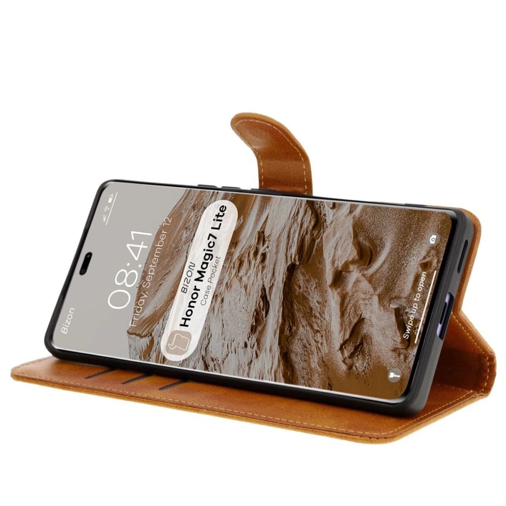 Pouzdro s klopou Bizon Case Pocket pro Honor Magic7 Lite hnědé - 5