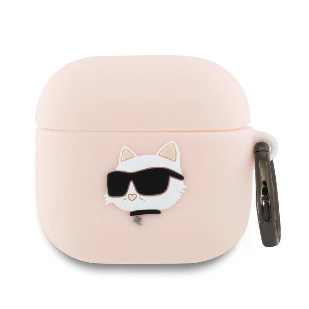 Etui Karl Lagerfeld KLA4RUNCHP Apple AirPods 4 cover Silicone Choupette Head 3D różowy/pink - 1