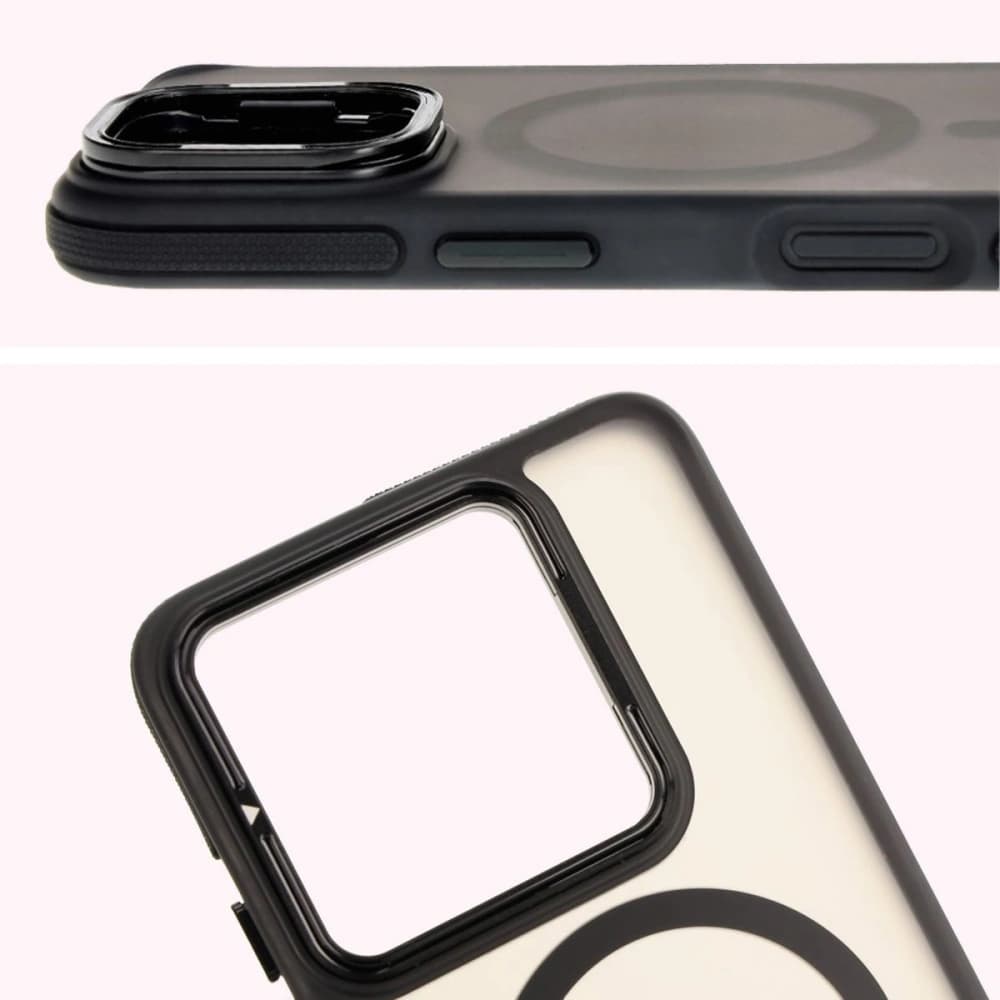 Bizon Case Eclipse MagSafe & Stand Xiaomi 14T rauchig mit einem schwarzen Rahmen - 5