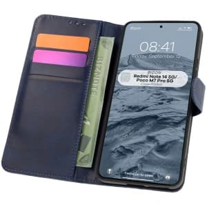 Bizon Case Pocket Xiaomi Redmi Note 14 5G / Poco M7 Pro 5G marineblau