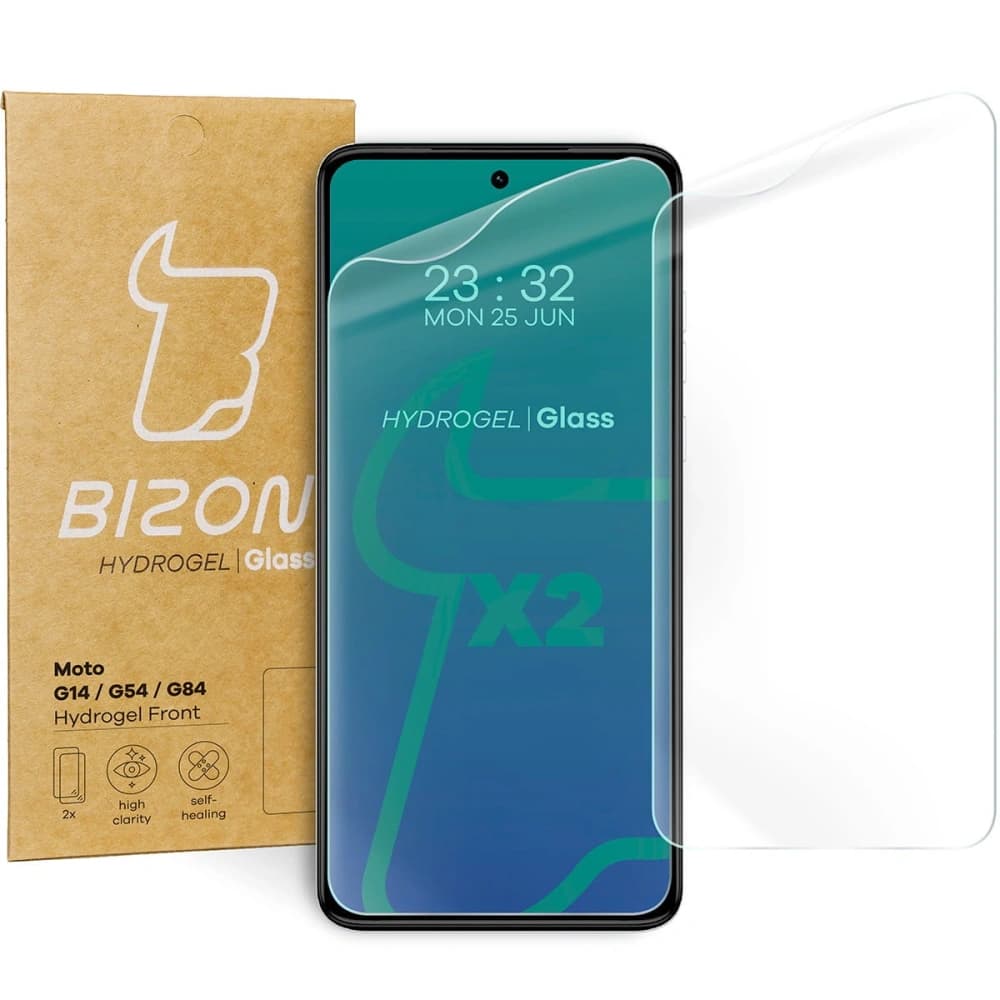 Fólie hydrogelová na displej Bizon Glass Hydrogel Front pro Motorola Moto G14 / G54 / G55 / G84 [2 PACK] - 1