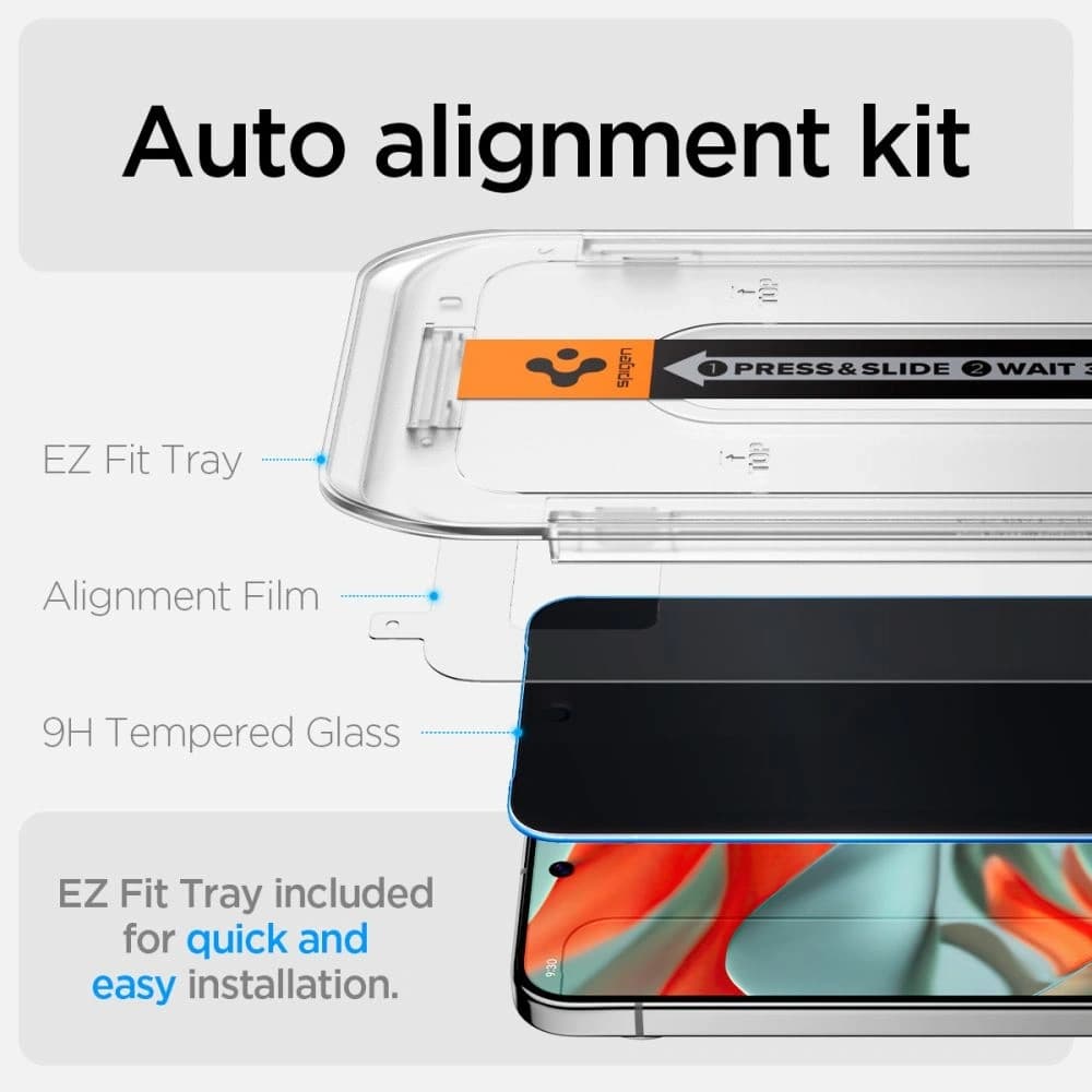 Spigen GLAS.tR ez Fit Google Pixel 9 Pro XL Privacy [2 PACK] - 9