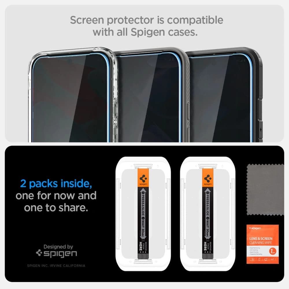 Spigen GLAS.tR ez Fit Google Pixel 9 / 9 Pro / 10 / 10 Pro Datenschutz [2 PACK] - 11