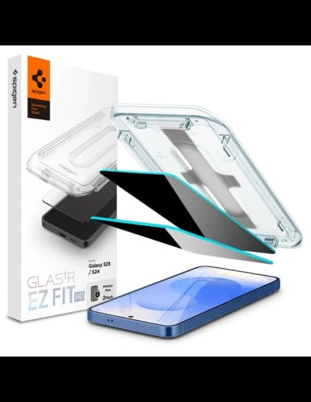 Szkło prywatyzujące Spigen GLAS.tR ez Fit HD Samsung Galaxy S24 / S25 Privacy [2 PACK]