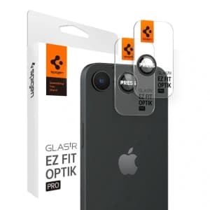 Szkło hartowane na aparat Spigen Optik Pro Glas.tr ez Fit Camera Protector Apple iPhone 17e / 16e Black [2 PACK]
