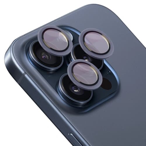 Bizon Glass Snap Lens iPhone 15 Pro / 15 Pro Max blue frame