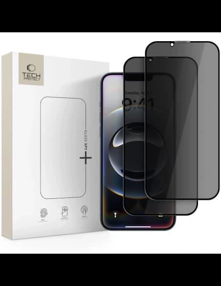 Szkło prywatyzujące Tech-Protect Glass Spy+ Apple iPhone 17e / 16e / 14 / 13 / 13 Pro Privacy [2 PACK]