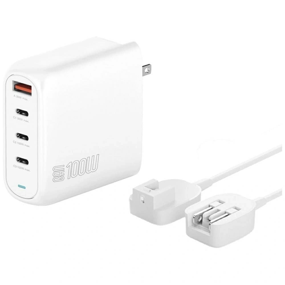 4smarts Flex Pro 100W 3xUSB-C, 1xUSB-A Travel Edition white wall charger - 1