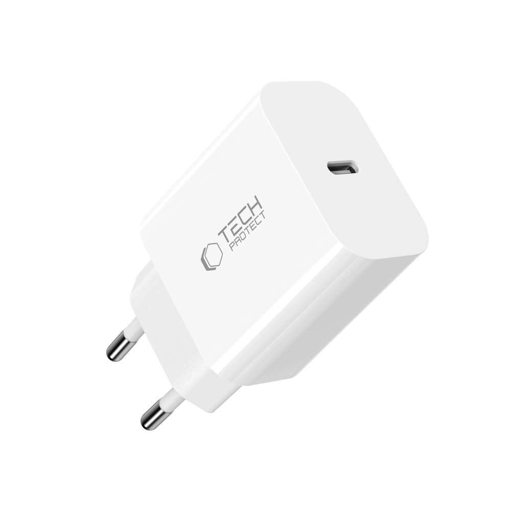 Tech-Protect NC20W 1-Port USB-C Netzladegerät PD20W + USB-C / USB-C Kabel Weiß - 4