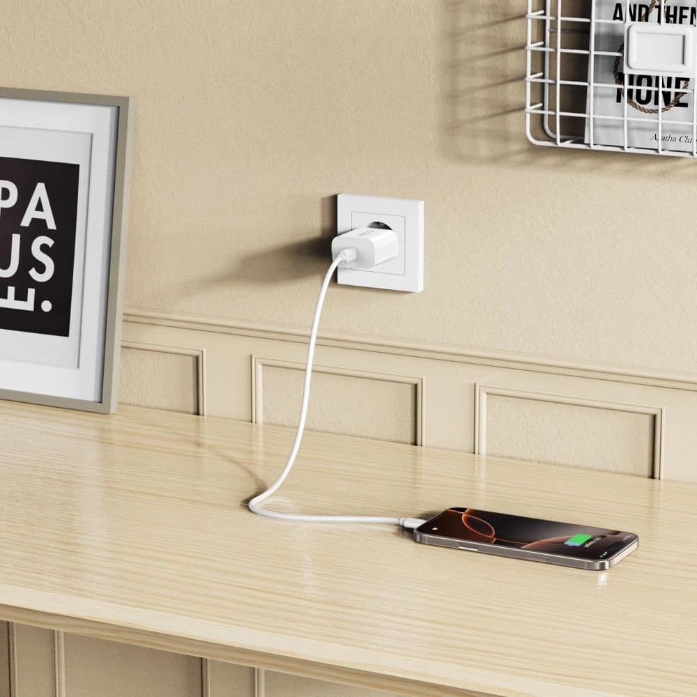 Tech-Protect NC20W 1-Port USB-C Netzladegerät PD20W + USB-C / USB-C Kabel Weiß - 11