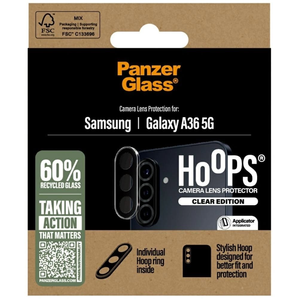 Gehärtetes Glas für das PanzerGlass Hoops Lens Protector für das Samsung Galaxy A36 5G klar - 4