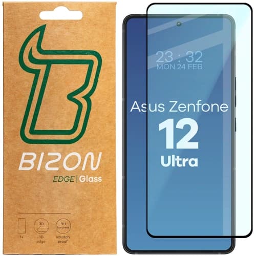 Tvrzené sklo Bizon Glass Edge 2 pro Asus Zenfone 12 Ultra černý rámeček