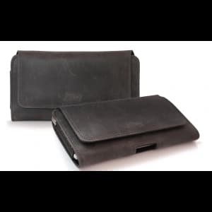Skórzana kabura LURESKO FREYA XL do paska etui na telefon 165x82x10mm (szary vintage)