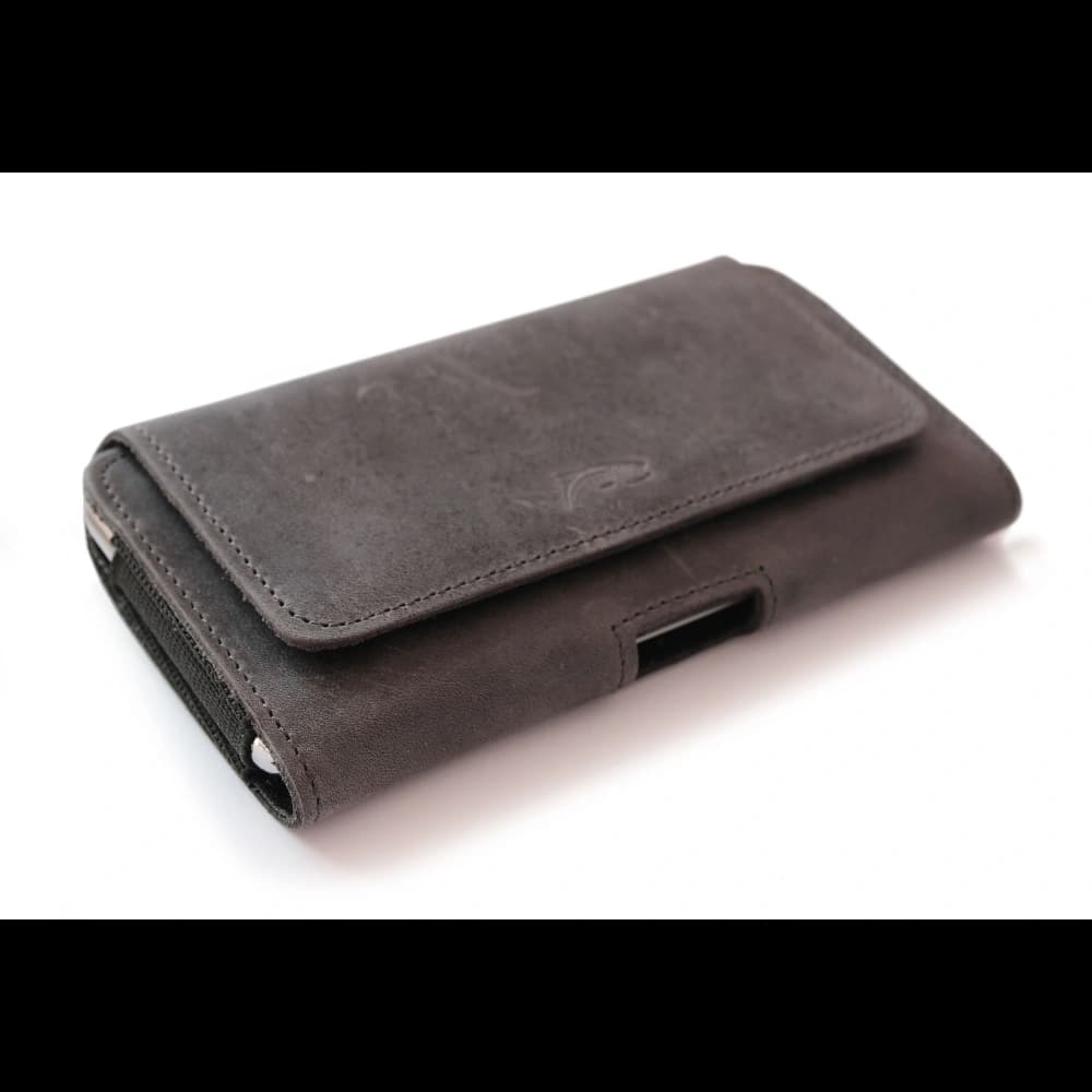LURESKO FREYA XL Ledergürtelholster, Handyhülle 165x82x10mm (grau vintage) - 5