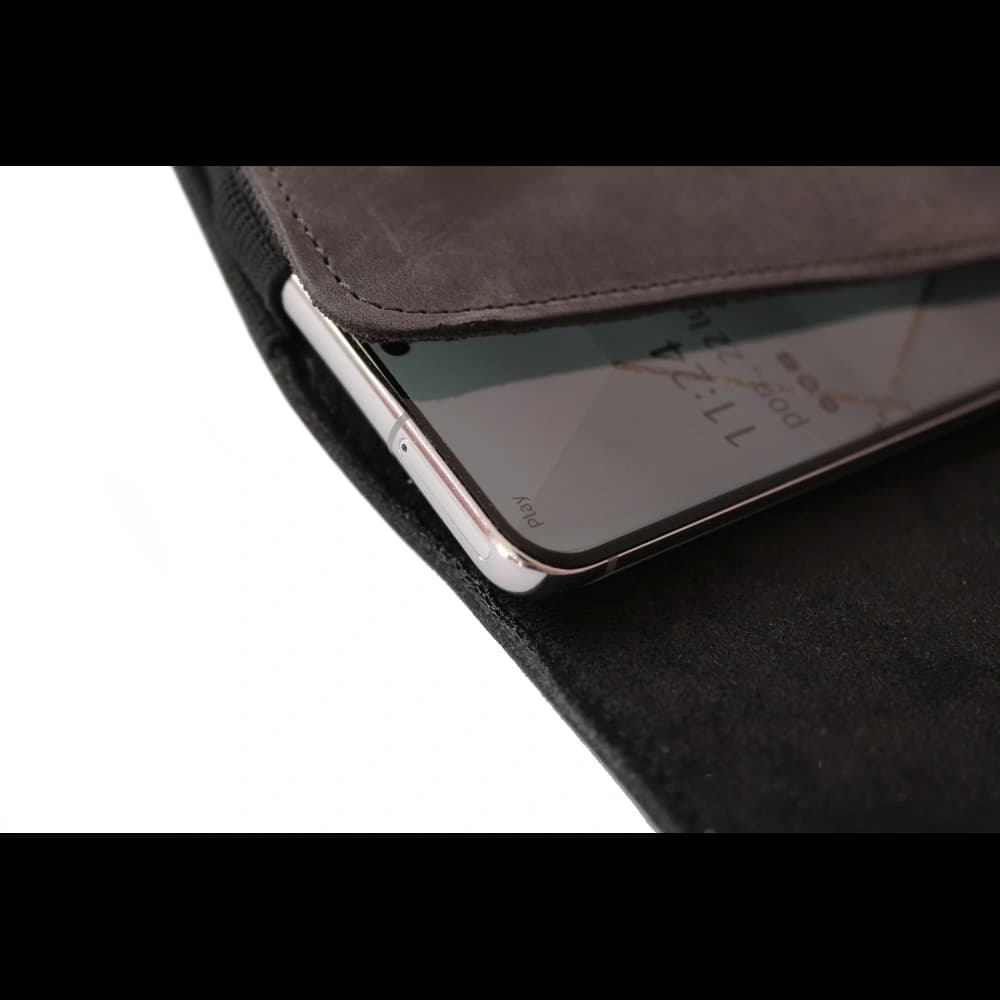 LURESKO FREYA XL Ledergürtelholster, Handyhülle 165x82x10mm (grau vintage) - 10