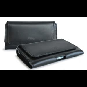 Skórzana kabura LURESKO FREYA S do paska etui na telefon 131x62x12mm - CZARNY GŁADKI