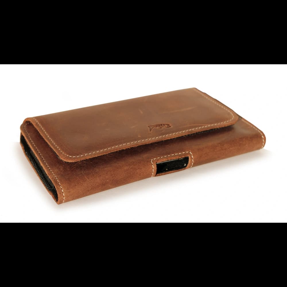 LURESKO FREYA S Lederholster für Gürtel Handyhülle 131x62x12mm - VINTAGE BRAUN - 3