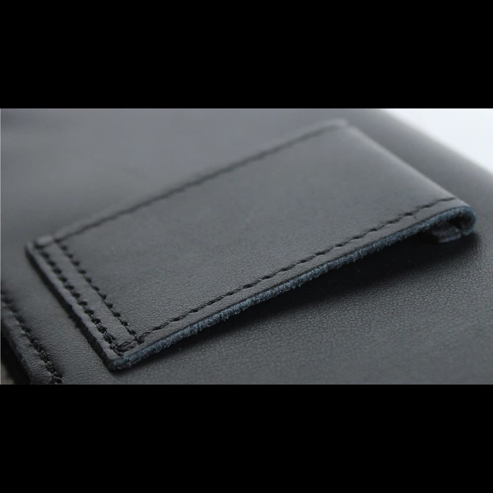 LURESKO FREYA M leather holster for belt phone case 150x 72x10 - BLACK SMOOTH - 9