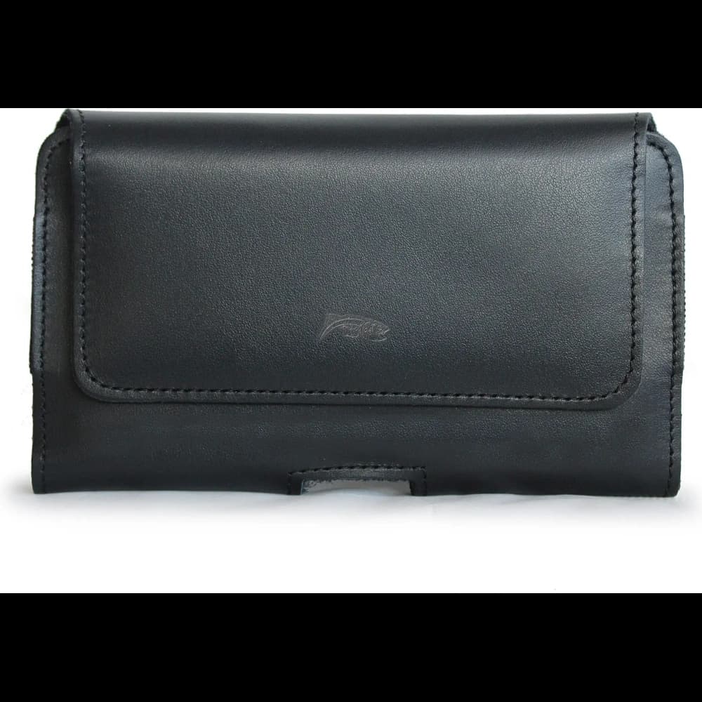 LURESKO FREYA 3XL leather holster for belt, phone case 175x83x15 (black smooth with black thread) - 9