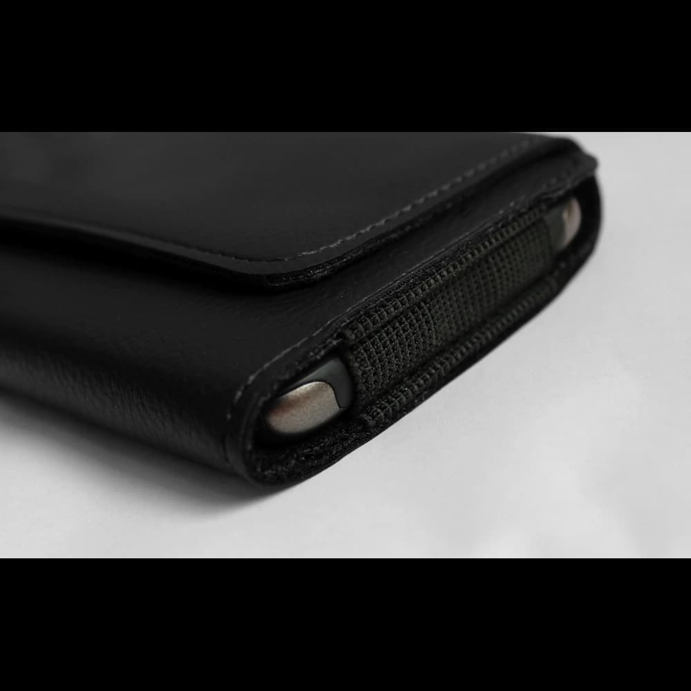 LURESKO HEL 3XL belt holster Eco phone case 175x83x15 (black ribbed with black thread) - 9