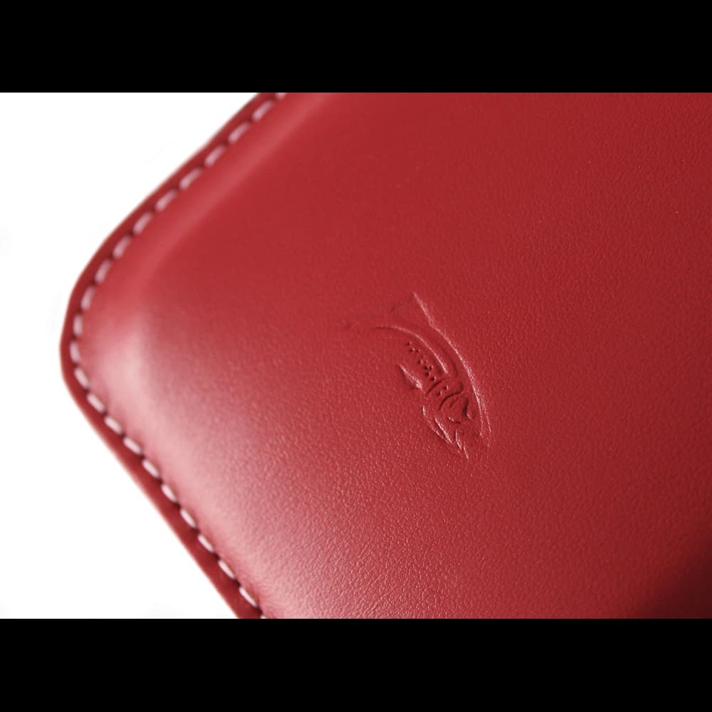 LURESKO LILLA XXXL Lederhülle für Telefon 6,5' - 6,9' (rot glatt mit weißen Nähten) - 9