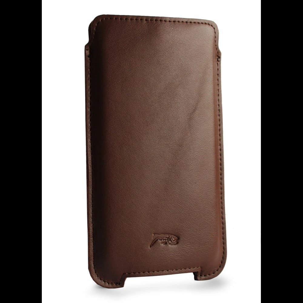 LURESKO NORTHERN XXXL Lederhülle Ausziehtyp für Handy (glattes Braun) - 1