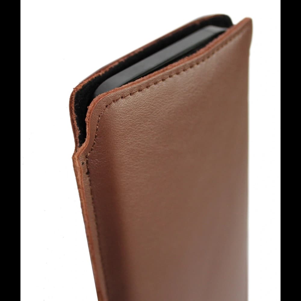 LURESKO NORTHERN XXXL Lederhülle Ausziehtyp für Handy (glattes Braun) - 3