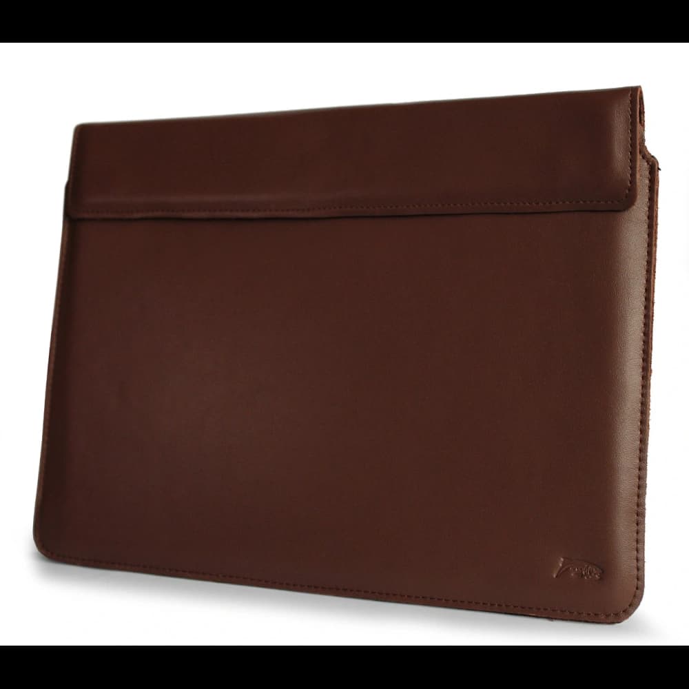 LURESKO CLAYER XL+ Lederhülle für Tablet 290 x 212 x 9mm (glattes Braun) - 2