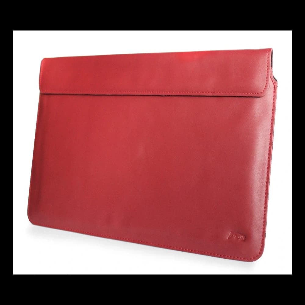 LURESKO CLAYER XL+ leather case for tablet 290 x 212 x 9mm (red smooth with red thread) - 2
