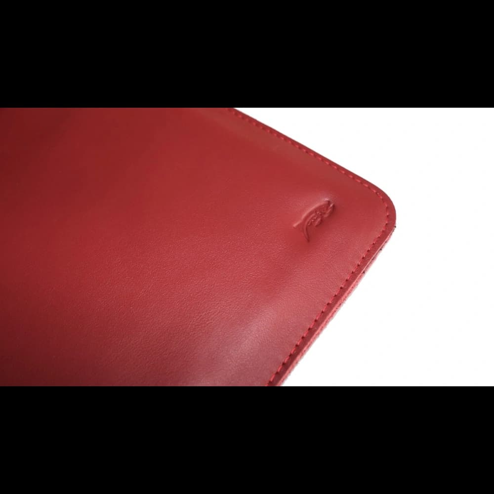 LURESKO CLAYER XL+ leather case for tablet 290 x 212 x 9mm (red smooth with red thread) - 5